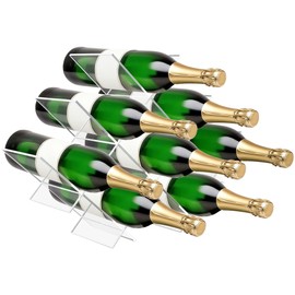 awliye Wine Rack Wine Storage Display Holder Shelf Acrylic Water Bottle Organizer Stand 8 Bottle for Kitchen Home Pantry Cabinets Bar