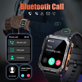 1.83" Military Smart Watches for Men with Bluetooth Call, Activity Tracker with 123 Sports Modes, IP68 Waterproof, Men's Smartwatch with Heart Rate Blood Pressure AI Voice Assistant (Gold)