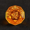 7-Piece Orange Crystal Glass Pattern Polyhedral D6 D20 Dice Set