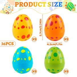 XIMEY Pack of 36 Plastic Easter Eggs, Easter Eggs for Filling, 6 cm Surprise Egg Easter, Colourful Plastic Eggs for Basket Fillers, Price Supplies for Classroom, Party, Surprise Gift (Place)