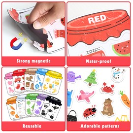 Creatoy Magnetic Color Sorting Set, Color Sorting Magnets for Fridge, Color and Shape Sorting, Color Learning Toys, Color Matching Games for Toddlers, Color Recognition activities homeschool must have
