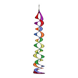 In the Breeze 5045 Rainbow Curlie Duet Mesmerizing Double Twister Hanging Outdoor Decoration, Medium