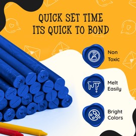 Artellius Premium Sealing Wax Sticks (Bulk 30 Pack) - Blue Wax Seal Glue Gun Sticks for Crafting, Invitations & Letters