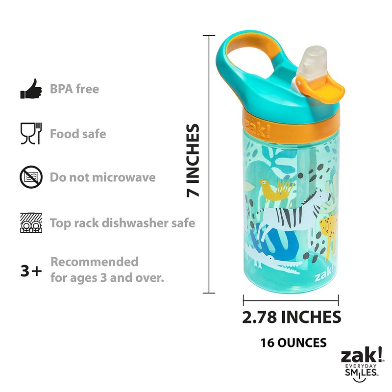 Zak Designs 5-Piece Dinnerware Set, Safari - Durable Plastic &
