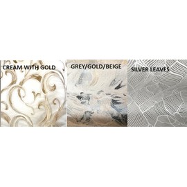 Extra long jacquard curtains with abstract pattern (1 Panel) custom made (50"Wx144"L, Grey/gold/beige)