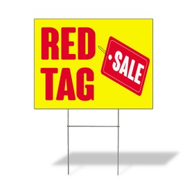 Weatherproof Yard Sign Red Tag Sale Outdoor Advertising Printing B Lawn Garden 18x12 Inches 1 Side Print
