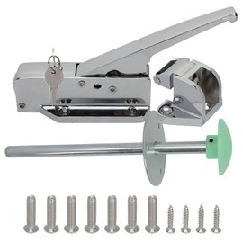 Xiozugibi Walk in Cooler Door Handle Complete Latch Kit with Freezer and Cooler Radial Latch Offset 1/8 inch to 1/4 inch Flush 5.9 Inch Solid Metal Interior Release