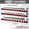 ALOANES 3-Piece Magnetic Socket Organizer, Heavy Duty Aluminum Socket Rails