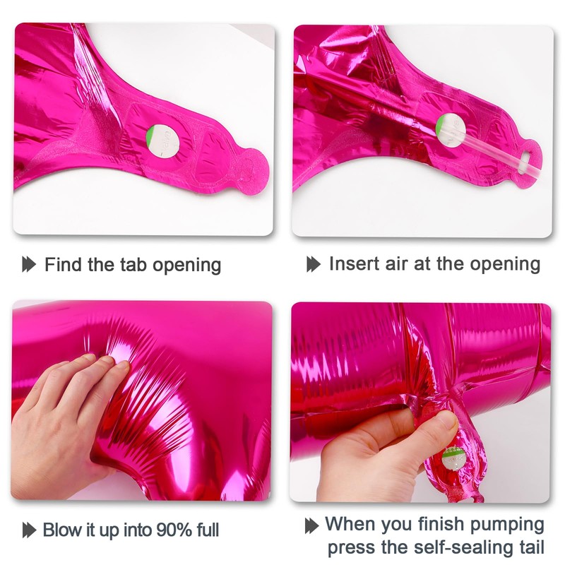 Rose Red Number 7 Balloon 40 Inch,Jumbo Giant Mylar Hot