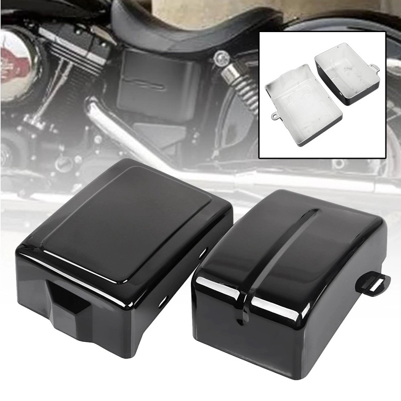 Unbranded Gloss Black Battery Box Side Covers For Harley Dyna