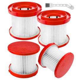 Replacement HEPA Filter 49-90-1900 for Milwaukee Wet Dry Vacuum Filters, Compatible with Milwauke Filter M18 0880-20 0970-20 M12 0960-20 (4 Pack)