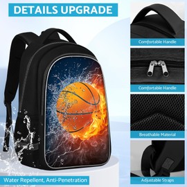 TILYTADLY School Backpack for Boys - Basketball Boys Backpack for Kids Children Teens Elementary Middle School - Students Bag for Ages 6-18,17″Bookbag Multifunctional Large Capacity