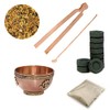 NKlaus 6-Piece Set Incense Bowl Tongs Spoon 100g Incense Charcoal