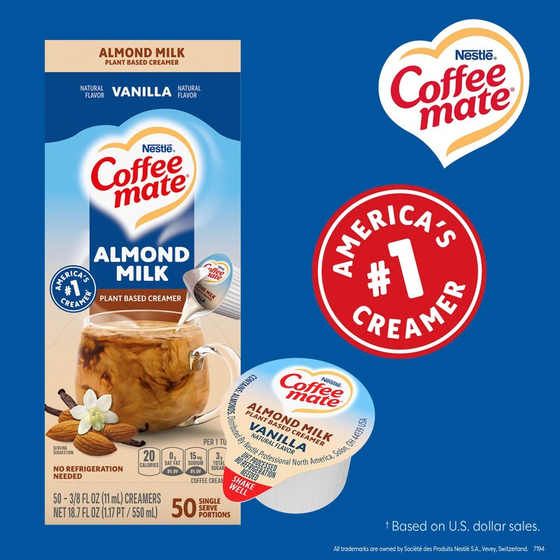 Coffee mate Plant Based Liquid Coffee Creamer Singles, Vanilla Flavored