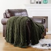 BATTILO HOME Olive Green Faux Fur Throw Blanket for Bed,