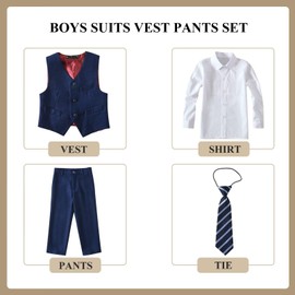 Boys Suits Size 8 Kids Navy Blue Suits for Boys' First Communion Suit Christmas Outfit trajes para niños de Vestir