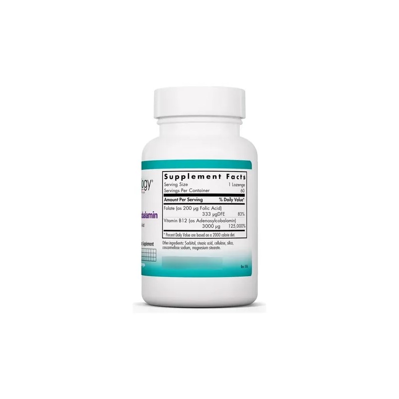 Nutricology B12 Adenosilcobalamina Ácido Fólico 60 Pastillas