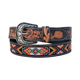 Affilare Western Genuine Leather Beaded Belt For Men and Women 30AB004-36