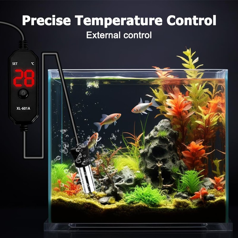 MiOYOOW Aquarium Heater, 15/25W USB Fish Tank Heater with LED