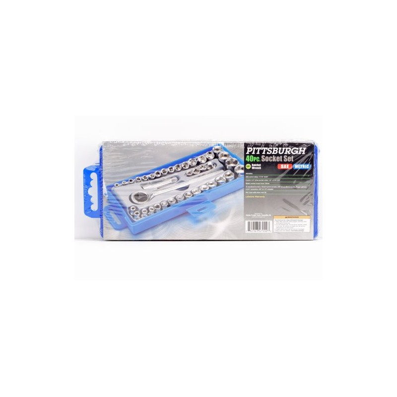 40 PIECE DRIVE SOCKET SET WITH 3/8 DRIVE RATCHET