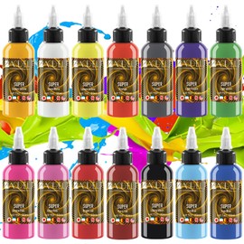 BAODELI Vegan-Friendly Pigment Ink,Supplies Ink Professional Tattoo Ink Color Set 14 Colors with 30 ml 1oz per Bottle Tattoo Ink Set for Tattoo Artist and Beginners Tattoo Supplies 14-30