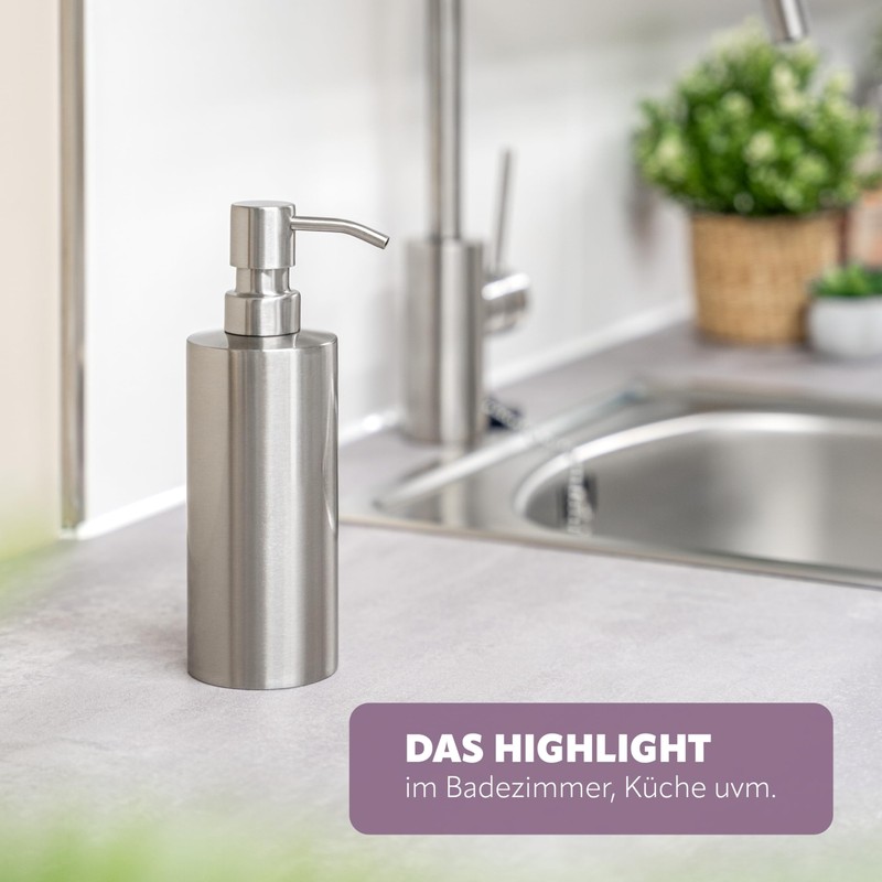 Bremermann Piazza Bathroom Range - Stainless Steel Soap Dispenser
