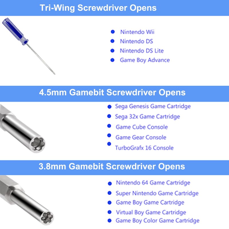 EXSEK Triwing Screwdriver, 3.8mm 4.5mm Gamebit Screwdriver Security Bit Screw