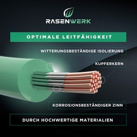 RASENWERK® - 5 m Universal Boundary Cable for Robotic Lawnmowers - Boundary Wire for Lawnmowers - Wire Made of Tinned Copper - Lawn Robot Accessories - Diameter 2.7 mm - 5 m