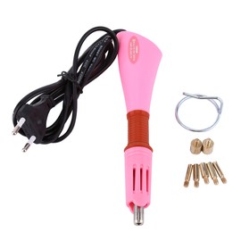 Hotfix Applicator Magic Wand Rhinestone Setter without Glue Applicator Wand with 7 Tips Rapid Heating up to Hot Fix Wand 110-240 V EU Plug Pink