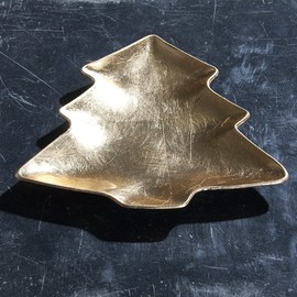 DPI Christmas Tree Cookie Plate 19 cm Gold