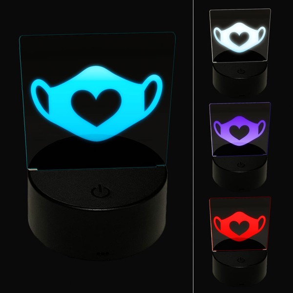 Sniggle Sloth Caring Surgical Face Mask Heart 3D Illusion LED