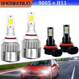 SHENKENUO For Honda Civic 2016-2020 - 4Pc Upgrade LED Headlight Bulbs 6000K High Low Beam