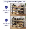 Bamboo Shoe Rack for Entryway, 27.5" x 9.8" x 25.6",