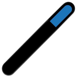 Mont Bleu Coloured Large Glass Nail File in Black Velvet Bag - Real Tempered Glass - Handmade in the Czech Republic