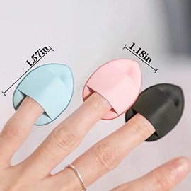 "Ainvhh "40 PCS Mini borla de maquillaje triangular borla de maquillaje suave para los dedos esponja fijadora de maquillaje polvos minerales polvos corporales base cosmética borla de maquillaje para