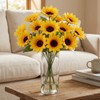 50pcs Artificial Sunflower Heads with Stems, 2.76 in Fake Sunflower