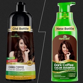 Herbishh - Champú con color para cabello gris, tinte mágico en minutos, colores duraderos, 500 ml, 3 en 1, color sin amoníaco (café oscuro)
