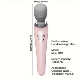 Portable USB Rechargeable Handheld Massager, 1 Box High Frequency Vibration Motor Massager, Muscle Relaxation Massager for Neck, Back, Legs, Waist, Neck Shoulder Relaxer:_Sakura Pink_1 Box