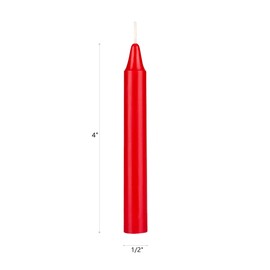 SRG 20 pcs Unscented Red Mini Taper Candle, 4 Inch Tall x 1/2 Inch Diameter, Great for Casting Chimes, Rituals, Spells, Vigil, Witchcraft, Wiccan Supplies, Wax Play & More