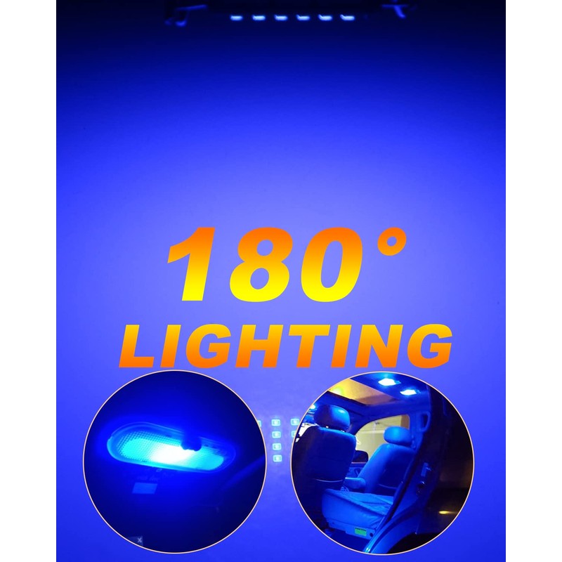 Qasim 44mm(1.73") LED Loop Bulb Bright Blue,No-Polarity 12V 211-2 212-2