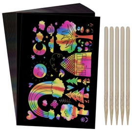 50PCS Scratch Art for Kids, Rainbow Scratch Paper Black Doodle Pads, Rainbow Scratch Notes, Scratch Art Paper, Scratch Rainbow Painting Art Paper, Scratch Paper Art Set, for Christmas, Thanksgiving