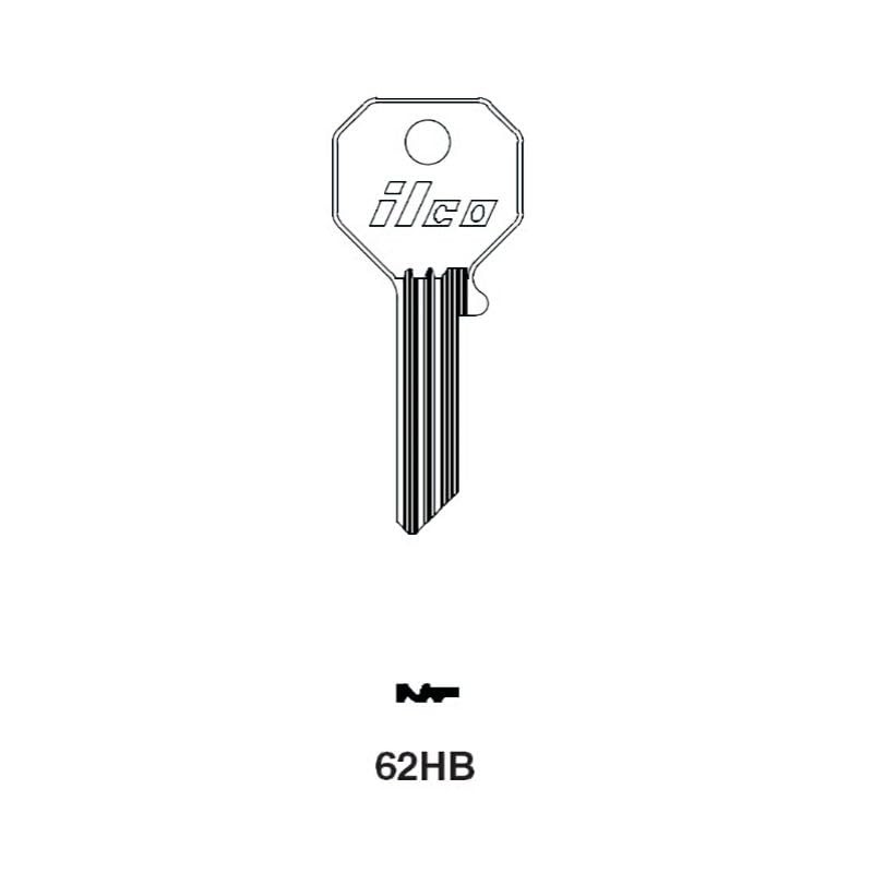 Ilco 62HB Key Blank ROLLS ROYCE/Bentley - "Ilco" Nickel Plated