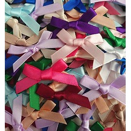 Trucraft 3cm 7mm Satin Ribbon Mini Craft Bows Mixed Pack of 20
