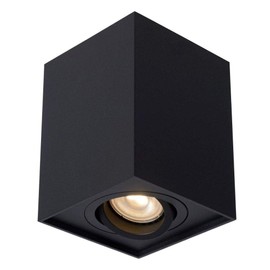 UKEW Modern Surface Mounted Ceiling Spotlights - Square Flush Mount Matt Black GU10 LED Tiltable Downlight for Restaurants Wall Exhibition Retail Shop