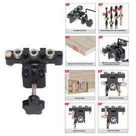Aluminum Alloy 3-in-1 Pocket Hole Jig Kit for Precise Woodworking Drilling