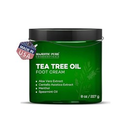 MAJESTIC PURE Crema Para Pies Con Aceite De rbol Del T, Crema Calentadora - Callos, Pies, Manos, Tacones, Codos, Uas Y Rodillas - Suaviza E Hidrata...