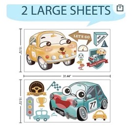 Honeyjoy Nursery/Kids Bedroom Wall Decal Decor - Cartoon Cars - Fantasy cute - Removable