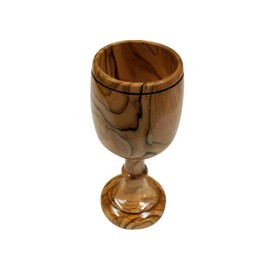 Handcrafted from Bethlehem Olive Wood Holy Communion Souvenir (6" Chalice)