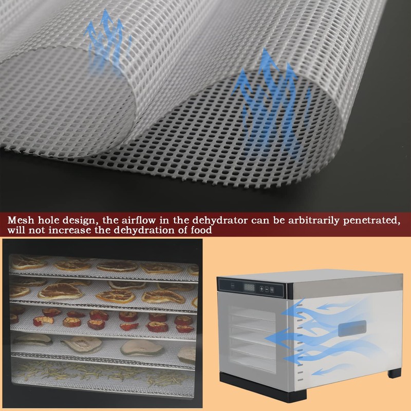 Kispog Mesh Silicone Dehydrator Sheets, 15.5x15.5 in 10 Pcs/Sets for