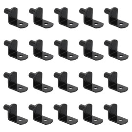 PATIKIL Shelf Pegs Pins 1/4 Inch, 40 Pack L-Shaped Shelf Pins Holders Cabinet Shelf Support Pegs for Shelves Bookcase Closet Furniture, Black